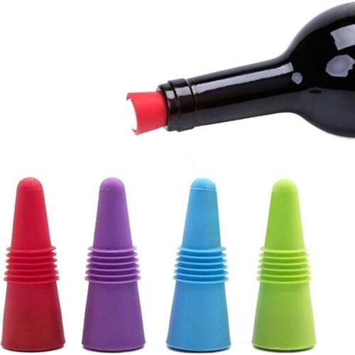 Silicone Red Wine Stoppers Kitchen Gadgets Bar Tools Food Grade Beer Beverage Bottle Caps Sealers Leak Free Fresh Keeping Plug