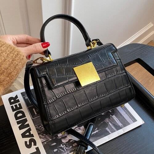 Stone Pattern PU Leather Crossbody Bag For Women 2021 New Small Tote Lady Fashion Branded Shoulder Bag Female Handbags And Purse