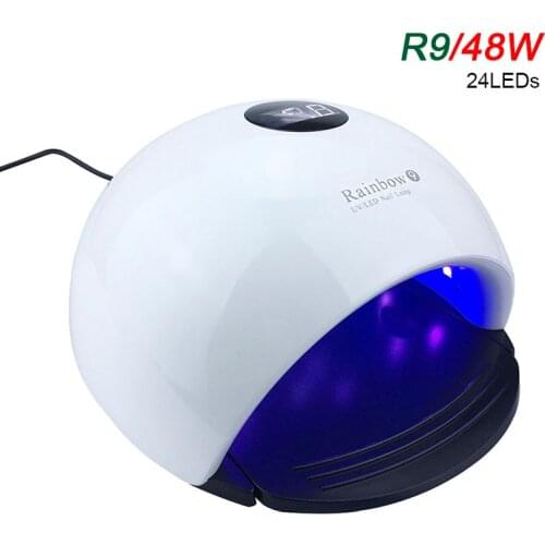 Brand Rainbow 9 LED UV Lamp 48W SUN Light LED UV Nail Dryer Machine For Curing Nail Polish Gel Nail Art Tools