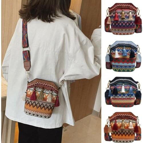 Women Vintage Straw Bag Satchel Handwoven Crossbody Messenger Bags Beach Shoulder Handbags
