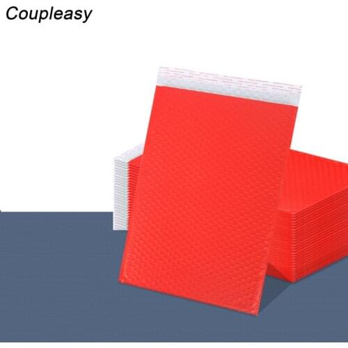 10Pcs 28x37cm Bubble Mailer Self Seal Adhesive Bubble Envelopes Red Poly Shipping Mailing Bags Waterproof Packaging Courier Bags