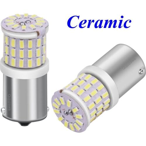 2PCS 1156 BA15s 7506 P21W R10W R5W LED Ceramic Car Tail Brake Lamps Turn Signals Auto Rear Reverse Bulbs Daytime Running Light