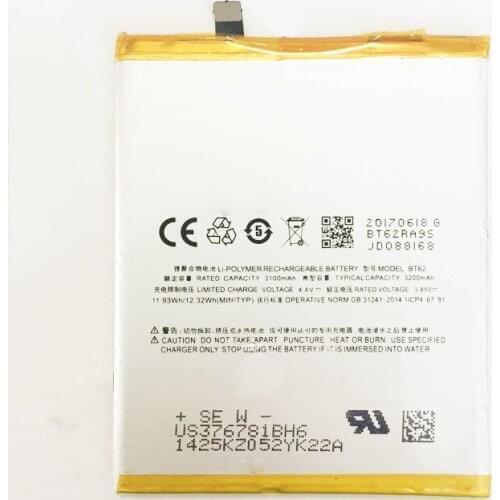 2pcs/lot BT62 New Replacement Phone battery ForMeizu X m682Q 3200mah CellPhone Replacement Li-ion Batteries