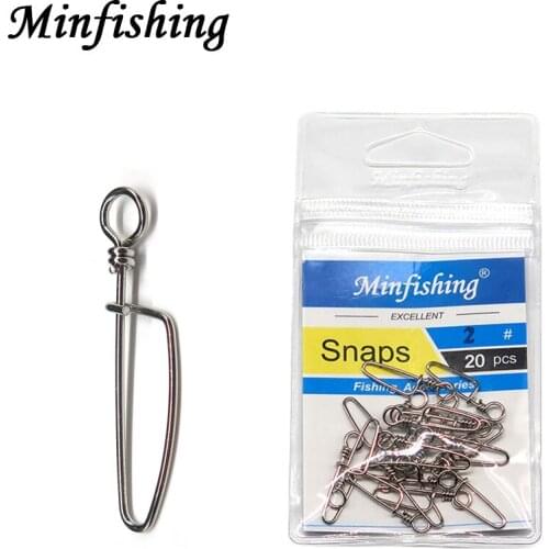 20 pcs/pack Stainless Steel Arc Snap Clips Swivel Fishing Snap Fishing Accessories Tools