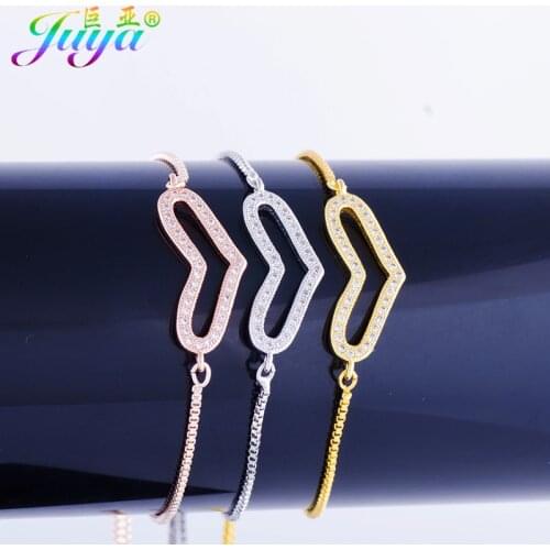 2018 Valentines Day Gift Boys Girls Couple Bracelets Micro Pave Zircon Heart Connector Charm With Gold Chains Fashion Bracelets
