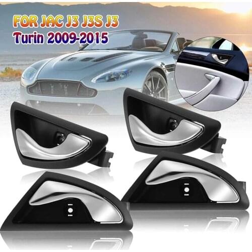 4Pcs Car Interior Door Handle Handles Knob Open for JAC J3 J3S Turin 2009-2015 6105230U8010 6105240U8010 Matte Silver