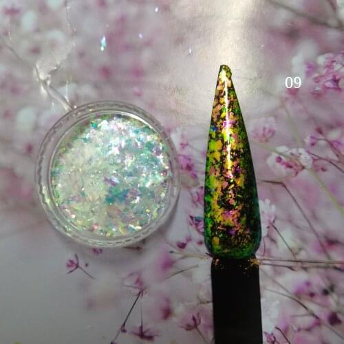 5g/lot Multi Color Transparent hameleon Irregular Flakes Transparent Galaxy Effect Pigment - Super Shining