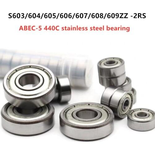 50pcs ABEC-5 440C stainless steel bearing S603 S604 S605 S606 S607 S608 S609 ZZ - 2RS -2Z RS deep groove ball bearings
