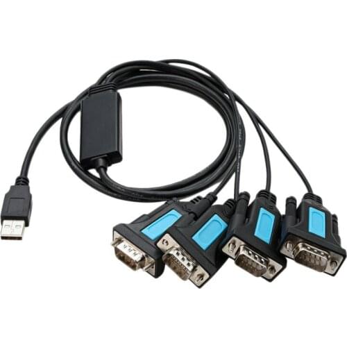 HOT-USB To Rs232 Adapter 1 To 4 Antishield Nickelplated Tinplated Plug and Play for Windows Mac Linux