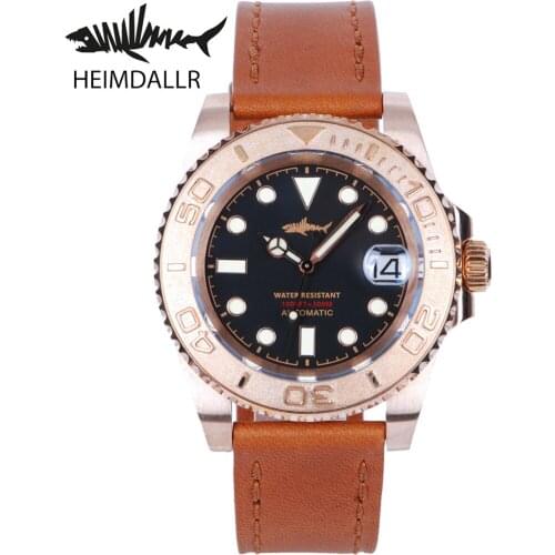 HEIMDALLR Men Diver Bronze Carved Watch Sapphire 40mm Dial Sapphire 30Bar NH35A Automatic Movement Mechanical Diving Watches