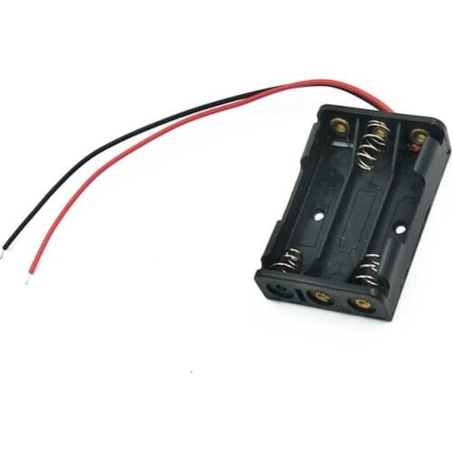 AAA Battery Storage Case Plastic Storage Box Holder With Wire Leads For 3 x AAA 1.5V Batteries for Soldering Connecting