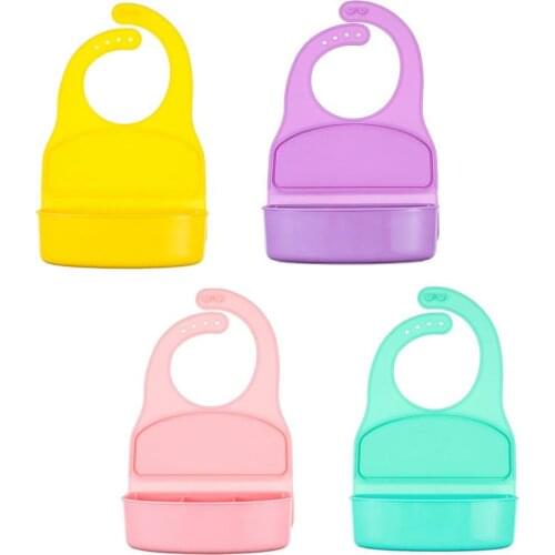 Baby Bib Children Lunch Box With Double Bibs Portable Burp Cloths Kid Saliva Towel Silicon Waterproof Adjustable Drool Scarf