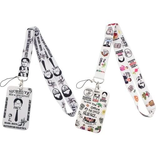 ER619 TV Show The Office Unisex Fashion Lanyards ID Badge Holder Bus Pass Case Cover Slip Bank Credit Card Holder