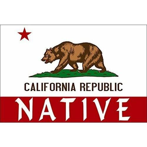 California Flag W/ NATIVE Sticker (bear State Local Bumper) Stickers for Cars, Motos, Laptops, Industry