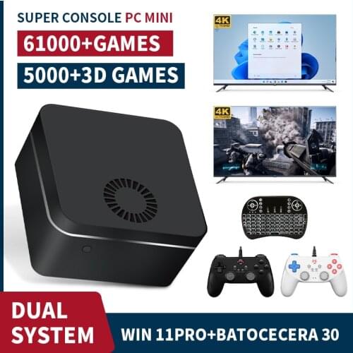 Game Box Chuwi Super Console X PC Mini Win 11+Batocera 30 2T HDD Video Game Console For SS/PS2/PSP/N64/DC Built-in 61000+ Games