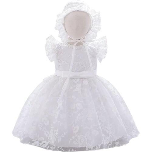 Lace White Baptism Baby Girls Dress Toddler Birthday Party Ball Gown Quality Newborn Christmas Red Kids Clothes