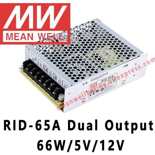 Mean Well RID-65 Series AC/DC 65W 5V/12/24V Dual Output Switching Power Supply meanwell online store