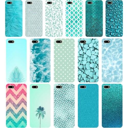 208H Fashion Aqua Silver Green Mint Soft Silicone Tpu Cover Case for huawei Honor 7a pro 7x play case