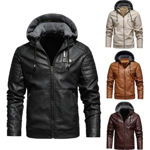 2020 New Autumn Jacket Men New Slim Retro Winter Jackets Male PU Leather Stand Collar Sportswear Suits Mens Bomber Coat