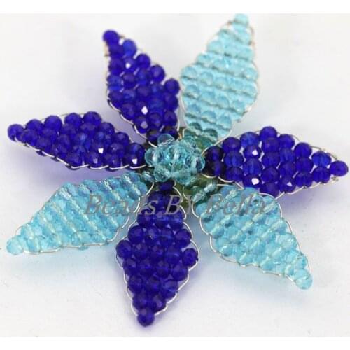 Transparent Blue Crystal Brooches for Women Handmade Floral Crystal Brooches African Fashion Women Jewelry Free Shipping ABD050