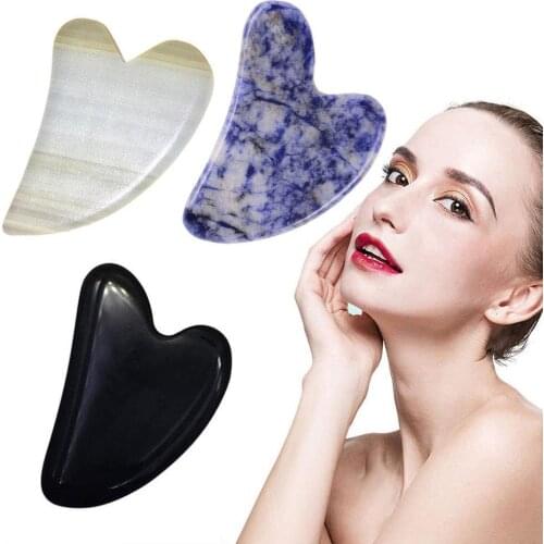 Jade Cosmetic Scraper Multicolor Natural Jade Beauty Scraping Massage Tools Firm Skin Care Face Gua Sha SPA Physical Ther