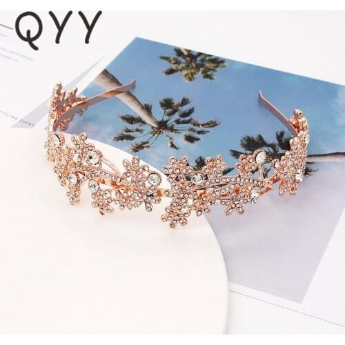 QYY Wedding Crown for Bridal Headpiece Fashion Female Tide Korean Jewelry Bride tiara Wedding Hair Accessories