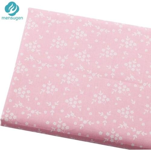 Fabric Meter Pink with White Floral Cotton Fabrics for Girls Dresses Skirts Sewing Pillows Blankets Nest DIY Sewing Fabrics