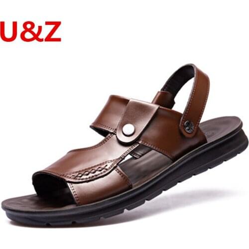 U&Z Men's Leather Sandals