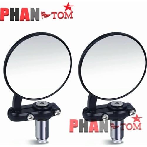 22mm Universal Motorcycle Mirror Aluminum Black Handle Bar End Rearview Side Mirrors Motor Accessories