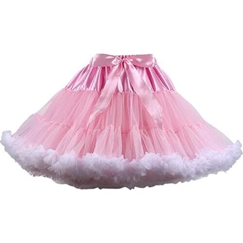 Womens Soft Puffy Tulle Petticoat Costume Ballet Dance Short Tutu Skirts Multi-Layer 2022