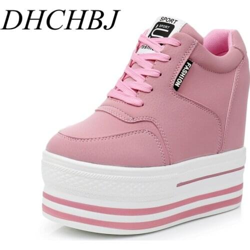 Hided Increased Causal Shoes Women Sneakers 2020 New White Sneakers Platform Wedges Shoes For Women Autumn Ladies Shoe