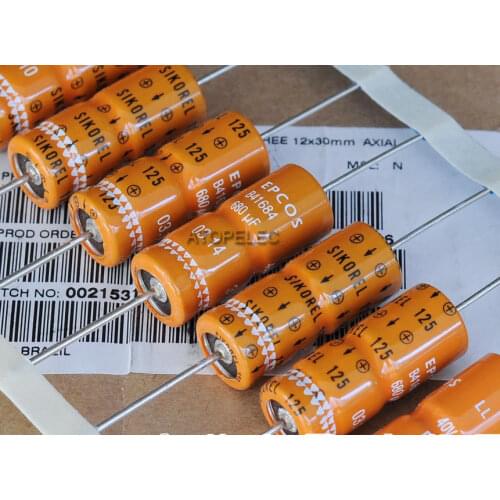 1pc EPCOS 680uF/40V SIKOREL 125 LL Axial Electrolytic Capacitors Hi-Fi Audio 125 Deg.C