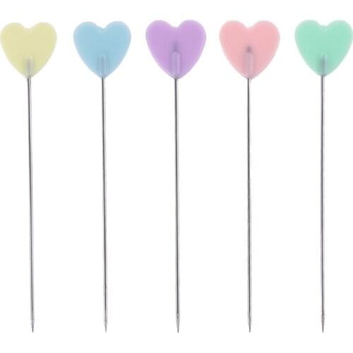 200pcs Heart Dressmaker Pins Needles Jewelry Making Tools DIY Quilting Sewing D08A