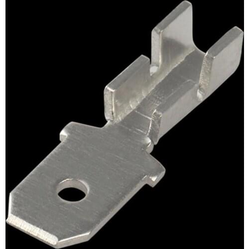 50/100pcs DJ615A-6.3A Insert 250 Terminal Block Wire Copper Connector Crimp Range 0.3-1.5mm2