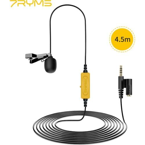 7RYMS S.LAV 01 Multi-functional Lavalier Microphone Omnidirectional Clip-on Lapel Mic 3.5mm TRRS Plug with Monitoring Headphone