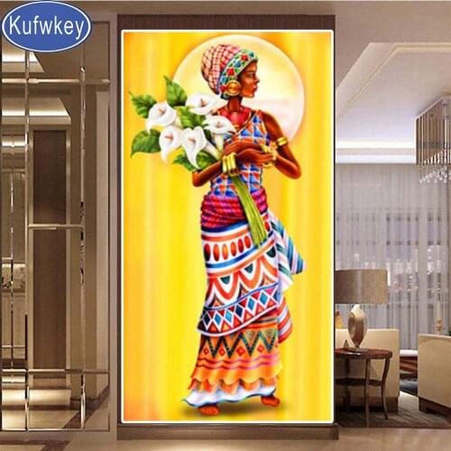 Large diamond painting Africa Woman Embroidery Crystal Square/Round Drill Diamond Painting Cross Stitch Portrait Wall Art