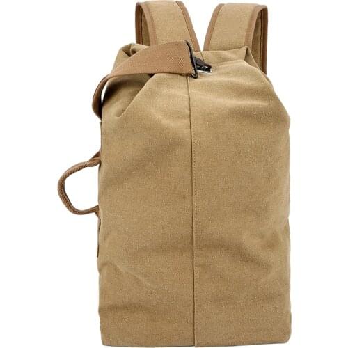 Large Travel Green Backpack Mountaineering Backpack Men Canvas Bucket Shoulder Bags Male Canvas Backpacks