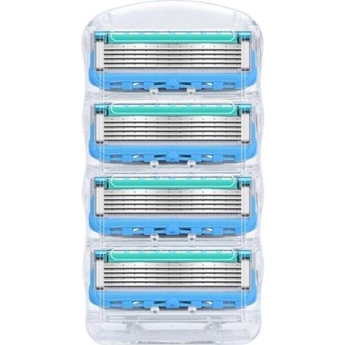 4pcs/lot Razor Blade For Men Face Care 5Layers Shaving Cassette Stainless Steel Safety Blades Suit Gillettee Fusione