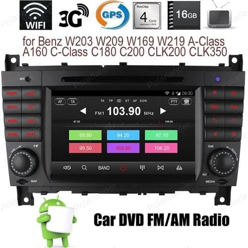 For B-enz W203 W209 W169 W219 A-Class C-Class Android4.4 Quad Core Car DVD CD radio Support DTV DVR GPS BT 3G WiFi TPMS DAB