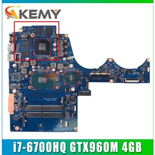 For HP 15-AX Series Laptop Motherboard With SR2FQ i7-6700HQ CPU GTX 960M 4GB GPU 856678-601 856678-001 DAG35AMB8E0 100% Tested