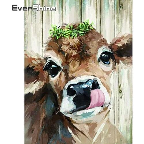 EverShine Diamond Painting Animal New Arrival Full Drill Square 5D Diamond Embroidery Cow Mosaic Picture Of Rhinestones Wall Art