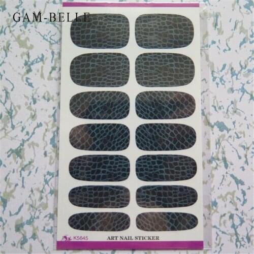 GAM-BELLE 1 Sheet Snake Skin Pattern Nail Art Sticker Crocodile Animal Skin Full Cover Nail Foils Decals Nail Art Decoration