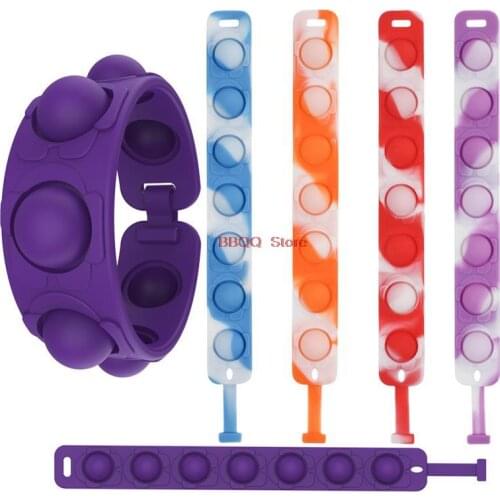 Squeeze pops bubble its bracelet simple dimple fidget toy anxiety sensory anti stress relief for children kids adults women men