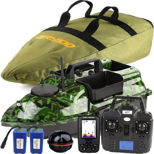 VERY100 Camo Wireless GPS Remote Control Toy Boat Fishing Bait Boat,LCD GPS Display Fishfinders With Sonar Sensor Carp Fishing