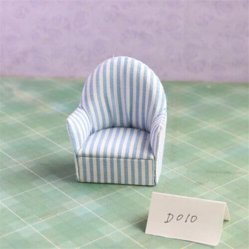 Kawaii 1:12 household furniture toy blue miniature sofa girls children kids pretend play toys Furniture for 1/12 dolls dollhouse
