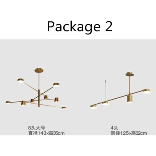 Full copper lamp modern living room lamp Nordic chandelier atmosphere dining room bedroom full set of chandelier CD50 W07