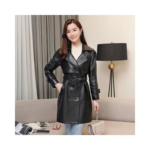 2020 Women New Fashion Genuine Real Sheep Leather Jacket R46