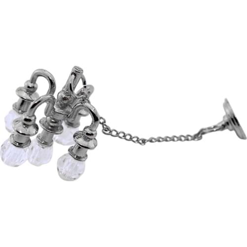 Simulation Silver Dollhouse Chandelier Vintage Model Furniture DIY Toys Accs