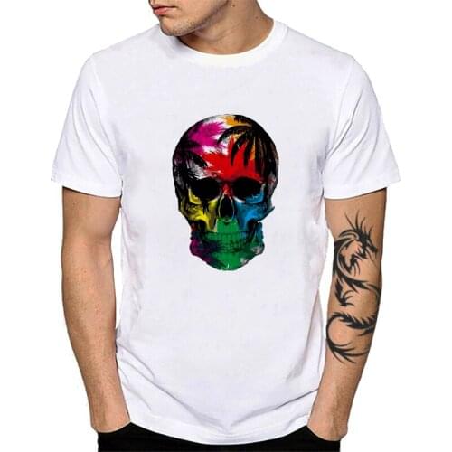 Skull Printed T shirts Mens Harajuku Fashion T-shirt Mens Clothes tshirt 2020 New Summer Top Homme Hipster Pop Tee Shirt Male