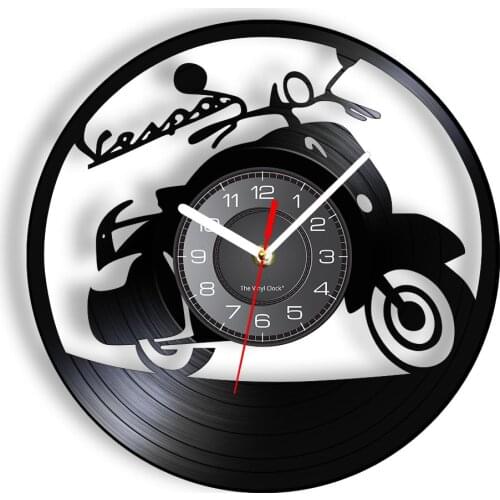 Retro Off-Road Motorcycle Vinyl LP Record Wall Clock Motorbike Race Home Decor Timepieces Silent Quartz Art Motorcyclist Gift